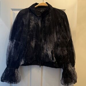 Kozan Black Sheer Jacket with Puff Sleeves